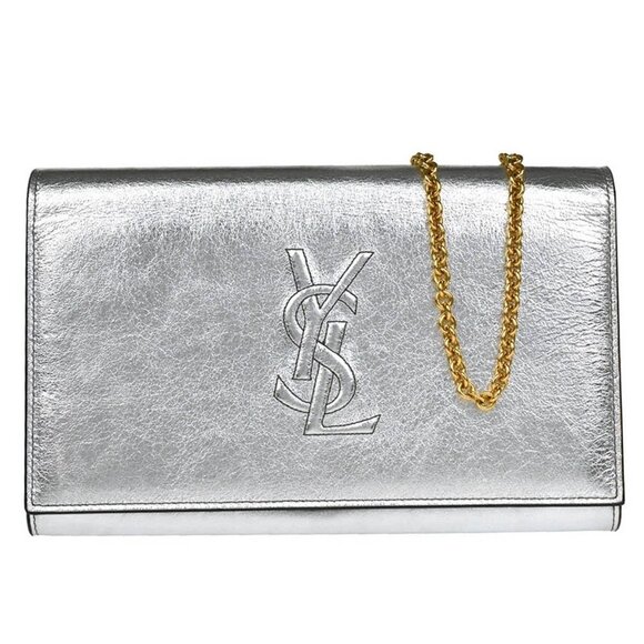 Yves Saint Laurent Metallic Silver Leather Belle de Jour WOC 186530 - Picture 1 of 9